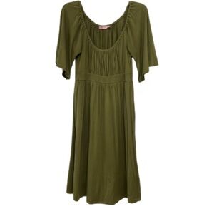 green emerald velvet dress Juicy Couture Peplum Dress In Green Pink Stripe